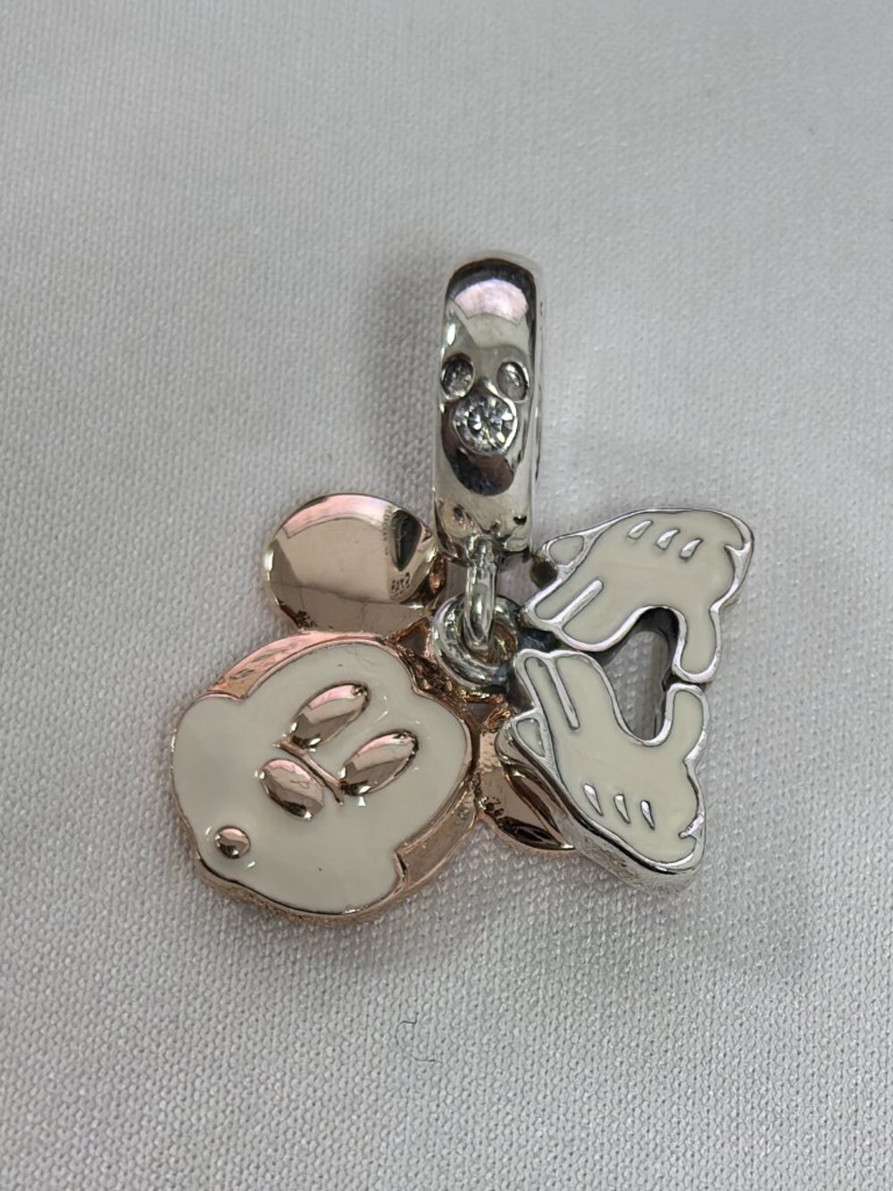 Pandora Disney Mickey Mouse Double Dangle Charm, S925 Silver
